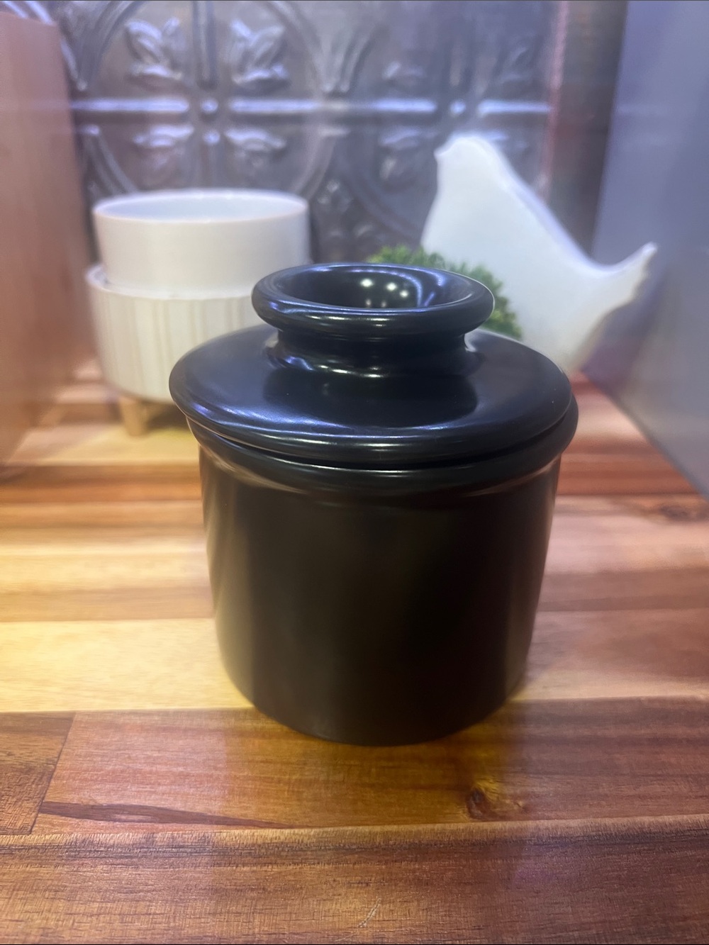 L. Tremain Black Butter Bell Crock